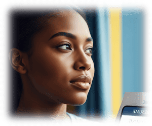 Figura de mulher que parou de estudar e sente que perdeu oportunidades