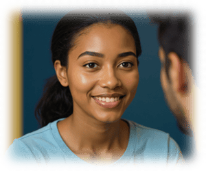 Figura de um tutor atendendo aluna